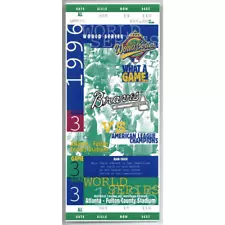 New Listing1996 World Series Ticket Full Upper Level Yankees Braves Game 3 Seat 110