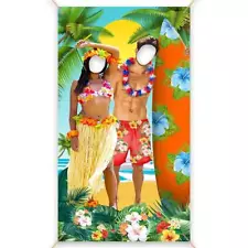 Tropical Hawaiian Garden Party BBQ Tiki Decorations 6ft Beach Scene Prop