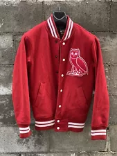 Mens OVO October’s Very Own Red Varsity Jacket Drake Limited Rare BRAND S