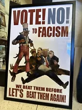 Limited Edition Anti-Trump Uncle Sam 'Anti-Facist' Poster New Framed.