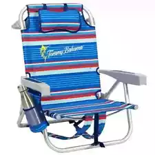 2-Pack Tommy Bahama Beach Chair Lay Flat, Reclining, Adjustable, Storage, NEW