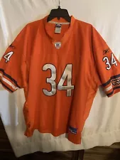 Men’s Vintage Walter Payton Authentic Jersey By Reebok, Rare Orange Color Sz 52