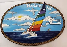 New ListingHobie Catamaran Sail Boat Sign Vintage Wooden Hobie 16 Sailing Nautical Marina