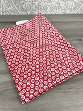 Red Floral Daisy Vinyl Fabric Remnant 54x54"