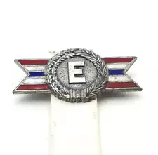 WWII Army Navy Production Excellence Award Flag Banner Pin Lapel Sterling Silver