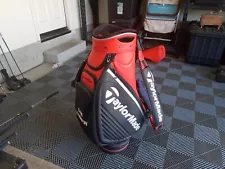 TaylorMade Tour Staff Golf Bag - Orange Black Light Use Nice Shape 6 Way