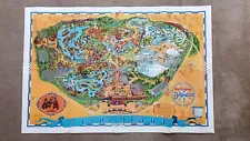 Vintage Disneyland Map Wall Poster 45x30” Original 1966 Walt Disney Theme Park