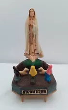 OUR LADY OF FATIMA VINTAGE TABLETOP ALTER STATUE PORTUGAL APPARITION CHRISTIAN