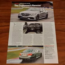 MERCEDES BENZ E63 AMG MAGAZINE PRINTA ARTICLE THE CRAFTSMAN'S HAMMER SEDAN