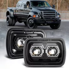 Pair 5x7 7x6 LED Headlights Hi-Lo Beam For Ford F-250/350/450 Super Duty F650