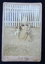 1913 AUSTRALIAN PENNY RED KANGAROO STAMP SENT PHOTO POSTCARD 'AUNTY ELIZA & DOG'