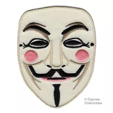 GUY FAWKES MASK PATCH ANONYMOUS HACKER V for VENDETTA embroidered iron-on crypto