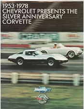 1953 1978 Chevrolet Corvette Dealer Sales Brochure Silver Anniversary