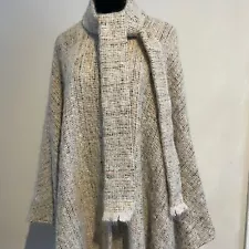 Vintage Avoca Handweavers Wool Cape Poncho Coat Irish Wicklow One Size S M L XL