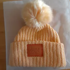 LOVE YOUR MELON Golden Yellow Beanie Pom Hat Womens One Size