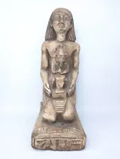 ANTIQUE STONE SEATED AFTERLIFE Statue Osiris Figurine Egyptian God Ancient Egypt