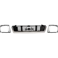 Grille and Headlight Door Kit For 1989-91 Toyota Pickup Center 4WD Chrome Shell (For: 1991 Toyota Pickup)