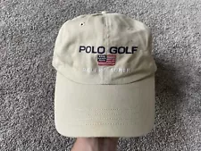 New ListingVintage Polo Golf Hat Cap Mens Beige Strap Back Vintage 90s Ralph Lauren Dad