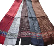 Men's 100 Silk Scarf Double Layer Long Neckerchief Muffler Business Offices