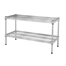 Design Ideas 2 Tier Full-Size Metal Storage Shelving Unit Rack, Silver (Used)