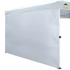 CROWN SHADES Waterproof SunWall for 10x10 Pop up Gazebo, Straight Leg White