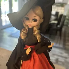 vintage bradley doll Halloween Witch Miss October W Tag Big Eyes