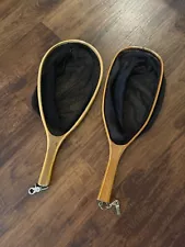 Lot of 2 Unbranded Wooden Fly Fishing Nets.