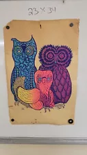 1967 ANKO LITHOGRAPH POSTER THREE ABSTRACT OWL'S LEROY OLSON 23" x 34"