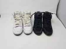 Lot Of 2 Nike Dunk Sky-Hi 6.5 Black Suede Wedge Gum Sole and white lot of 2.