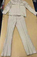 Vintage Christian Dior Ladies Pant Leisure Suit Sequin Rhinestone Size Small