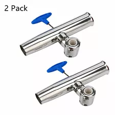 2 Pack Boat 316 Stainless Steel Clamp on Fishing Rod Holder for Rails 7/8" to 1"