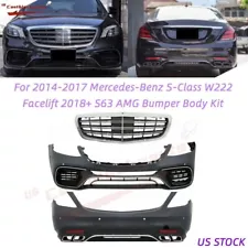 S63 AMG Bumper Body Kit Tips S550 S-Class Facelift S550 S560 New W222 18+ Style (For: 2016 S65 AMG)