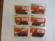 Lot 6 ZOOM Swimmi/Ultra Vibe/Super Chunk worms Green Pumpkin/Black Blue/Pumpkin