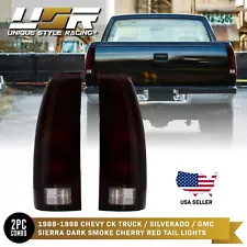 88-98 Chevy GMC C/K C10 1500 2500 Truck Silverado Sierra Dark Red Tail Lights