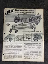 Vintage Allis-Chalmers Tandem Wheel Equipment For Side Delivery Rake Sales Sheet