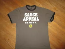 BW3 SAUCE APPEAL I'M FULL OF IT T SHIRT Buffalo Wild Wings Retro Ringer LARGE