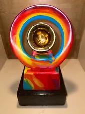 PETER MAX "Grammy '91 Bronze Sculpture signed, #29/250 Hand Painted Acrylic XLNT