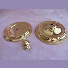 Brass Aperature Heat Cap Set for Stained glass, reverse painted, Handel shades P