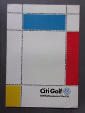 VOLKSWAGEN CITI GOLF orig 1984 Sales Brochure in English for South Africa