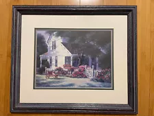 Randy Van Beek frame signed print “Spring Gardens” cottage farmhouse