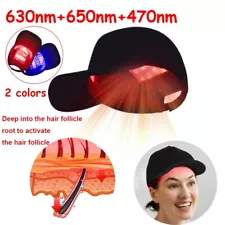 Anti-Hair Loss Red & Blue Near Infrared Light Therapy Cap Hat for Hair Regrowth