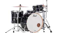 Pearl MCT923XSP/C Masters Maple Complete 3pc Shell Pack, Piano Black w/ Stripe