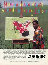 1993 Print Ad of Sonor Hilite Series Drum Kit w Will Calhoun of Living Colour