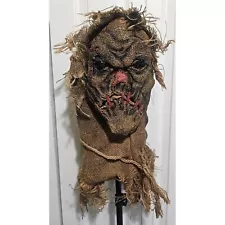 Adult Burlap Latex Scarecrow Horror Mask Halloween Batman Killer Evil Scary Rope