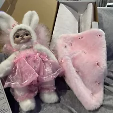 Marie Osmond Vtg Velveteen Rabbit Rock-A-Bye-Bunny Porcelain Doll w Box