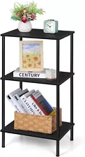 3 Tier Black End Side Table 30" H Nightstand with Storage Shelves for LivingRoom