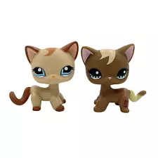 2pcs Littlest pet shop Toys girls bobble head short hair cats #1024 and #1170