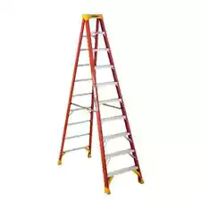 10 ft. Werner Fiberglass Step Ladder with Yellow Top 300 lbs. Load Capacity