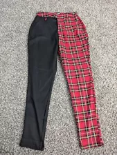 Hot Topic Black / Red Checkered Split Leg Pants Women's XS Harley Quinn Style