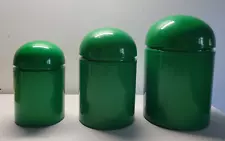 SET OF 3 GREEN DOMED CONTAINERS BY ANNA CASTELLI FOR KARTELL 7321-22-23 ITALY